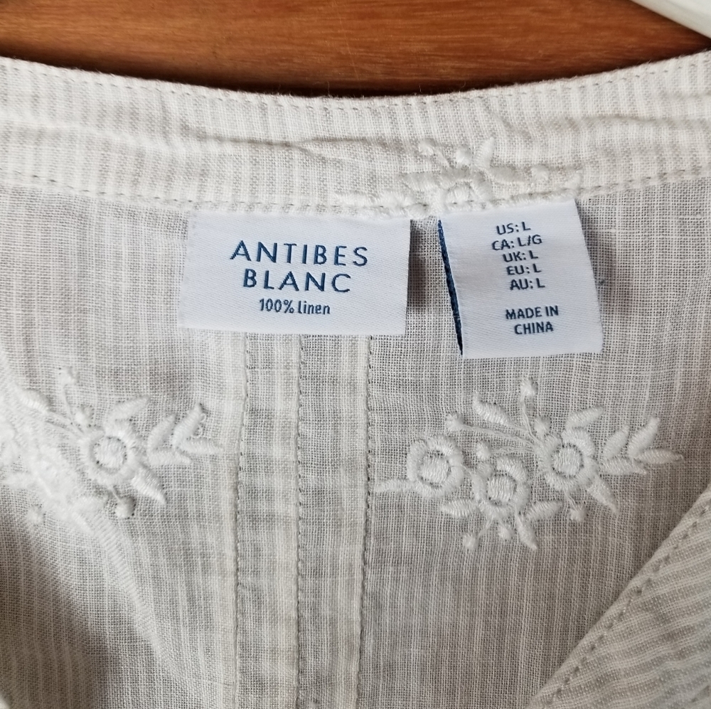 Antibes Blanck linen tunic size L - Picture 4 of 7